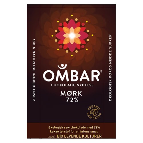 Bar raw chokolade 72 % Ombar Økologisk - 35 gr - Coala\'s Naturprodukter