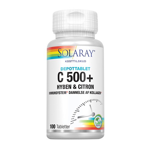 C 500 + hyben og citron - 100 tab - Solaray