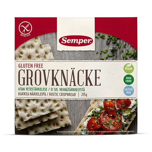 Knækbrød grov glutenfri - 215 gr - Semper 