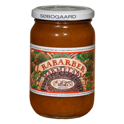 Rabarbermarmelade Økologisk - 400 gram - Søbogaard