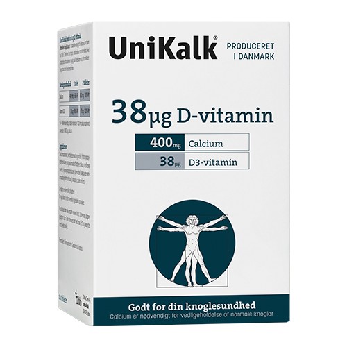 38 µg D-vitamin - 180 tab - UniKalk 