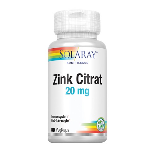 Zink Citrat 20 mg - 60 kab - Solaray