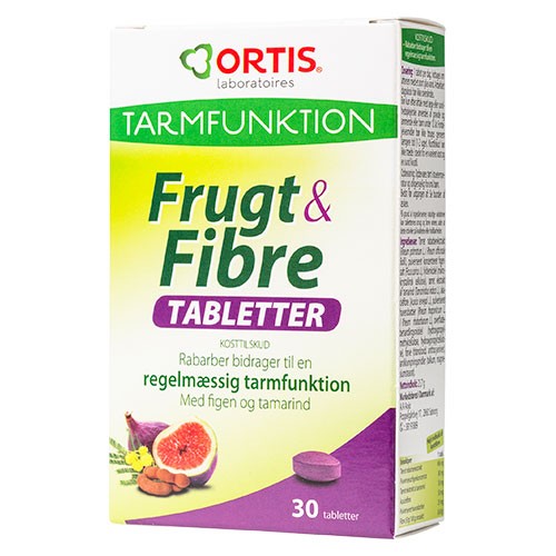 Billede af Frugt & Fibre tabletter - 30 tabletter - Ortis
