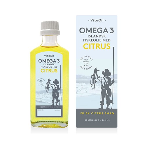 Islandsk fiskeolie citrus  - 240 ml -  Vita Oil