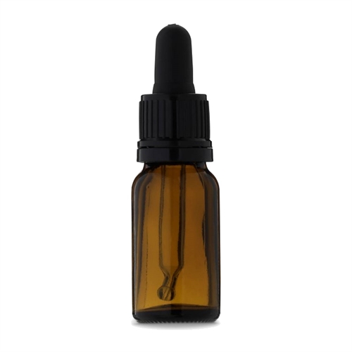 Brun glasflaske med sort pipette - 10 ml - Epic Oils