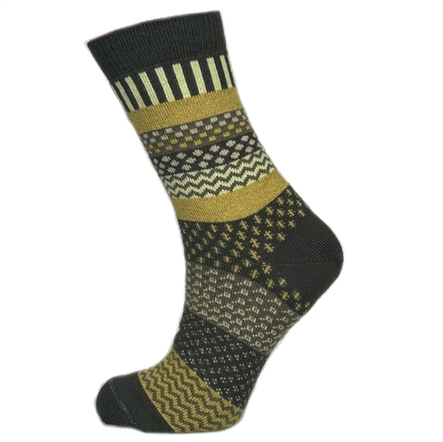 Multifarvede strømper Army green/light yellow - str. 39/42 2 par - Clemente