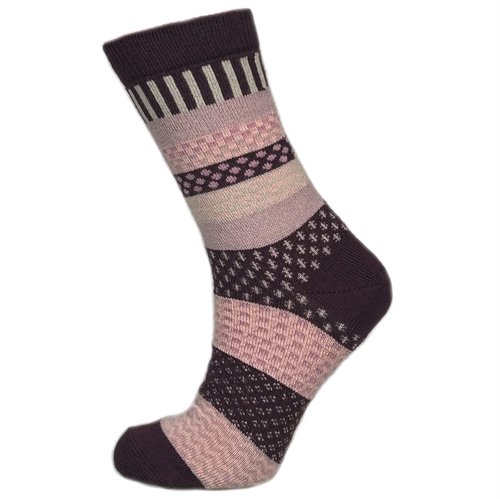Multifarvede strømper Bordeaux/light rosa - str. 39/42 2 par - Clemente