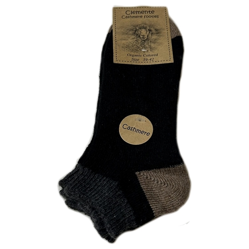 Footies med cashmere Mellemgrå/koksgrå - str. 39/42 2 par - Clemente