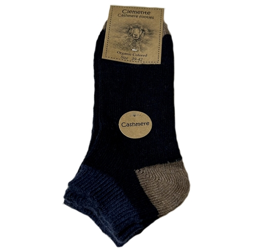 Footies med cashmere Blå/marineblå - str. 39/42 2 par - Clemente