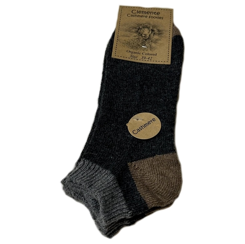 Footies med cashmere Koksgrå/mellemgrå - str. 39/42 2 par - Clemente