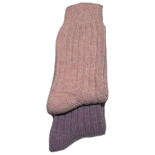 Mellemtykke merinostrømper Pink/lavendel - str. 39/42 2 par - Clemente
