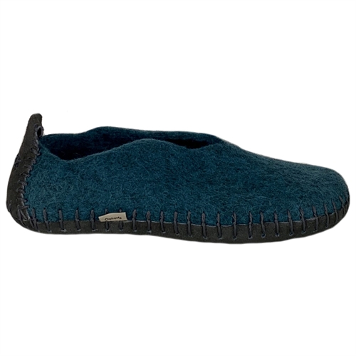 Slippers med hælkappe Meleret petrol - str. 37 - Clemente