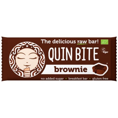Brownie bar Økologisk - 30 gram - Quin Bite - DISCOUNT PRIS