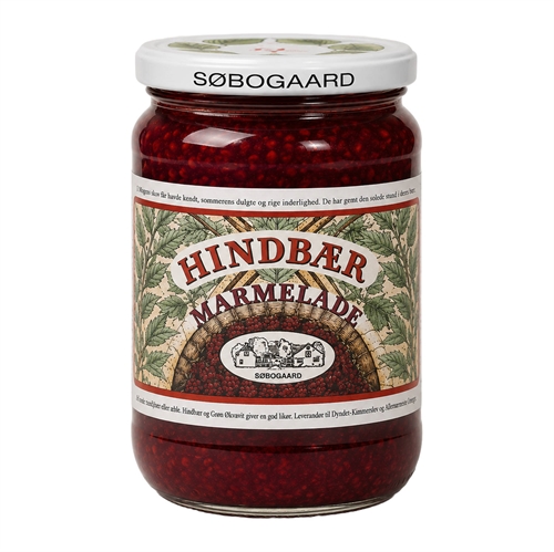 Hindbærmarmelade Økologisk - 390 gram - Søbogaard