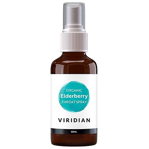 Elderberry Throat Spray (halsspray) Økologisk - 50 ml - Viridian Nutrition
