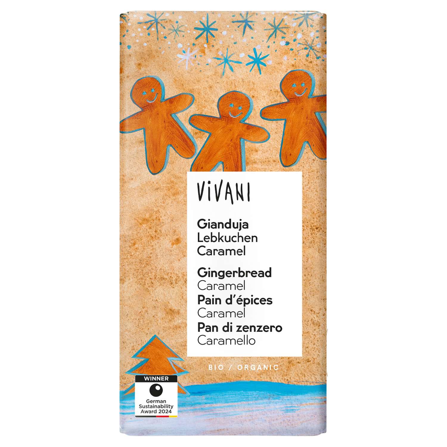 Gianduja Chokolade med Honningkage og Karamel Økologisk - 100 gram - Vivani
