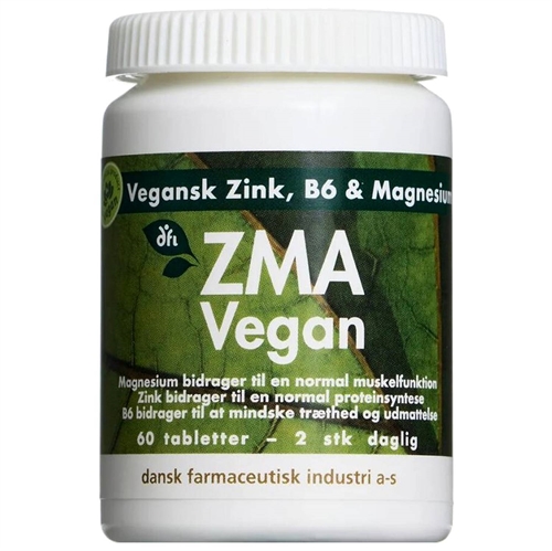 ZMA Vegan - 60 tabletter - Grønne dfi vitaminer